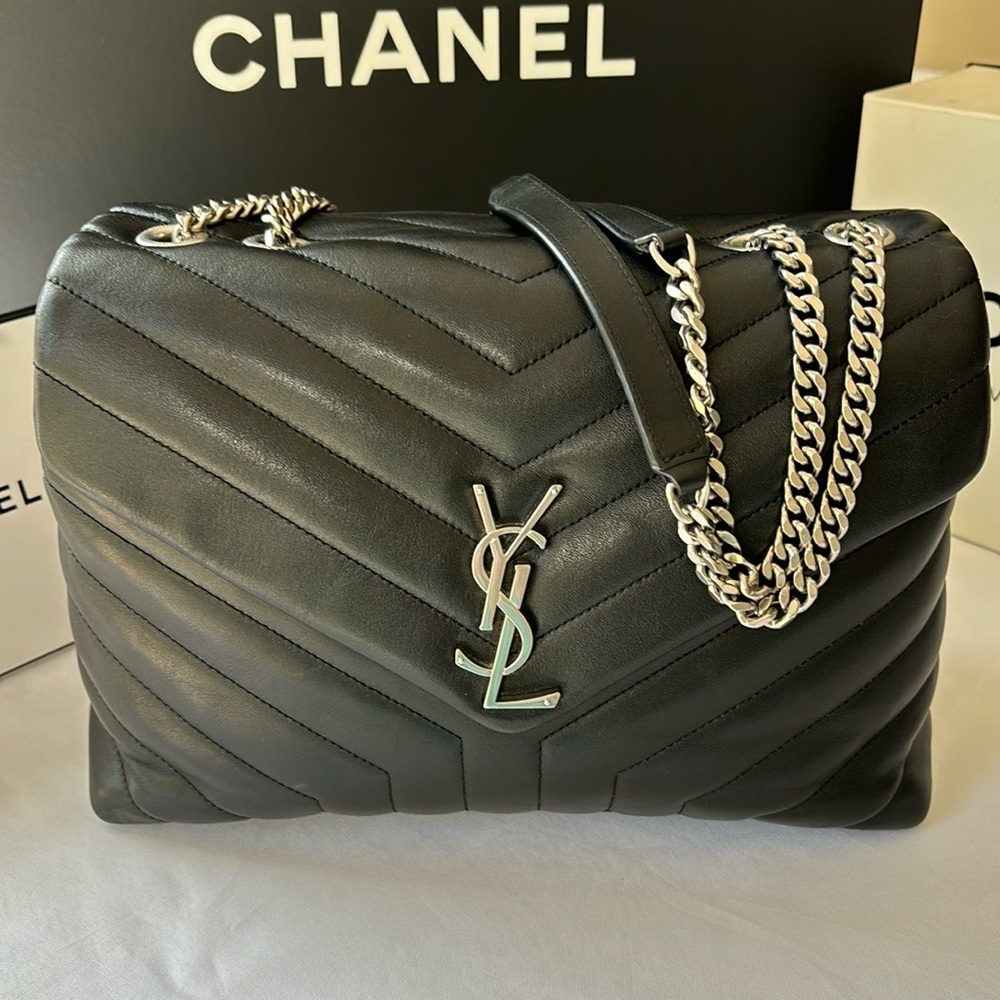 YSL Black Medium Lou Lou Bag